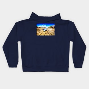 Hope Cove, Devon Fishing Boats On The Beach Kids Hoodie